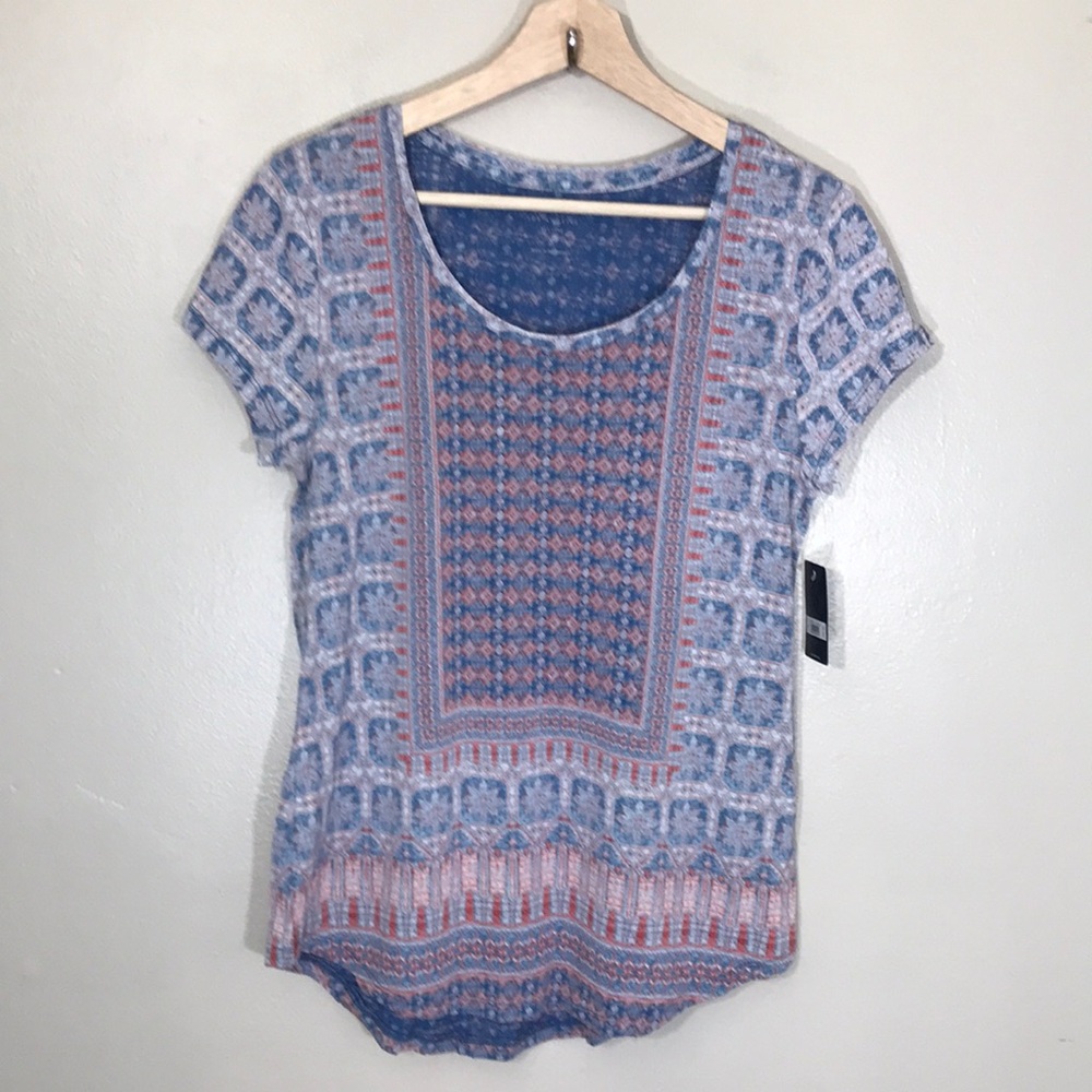 NEW Lucky Brand Mosaic Tile Print‎ Tee